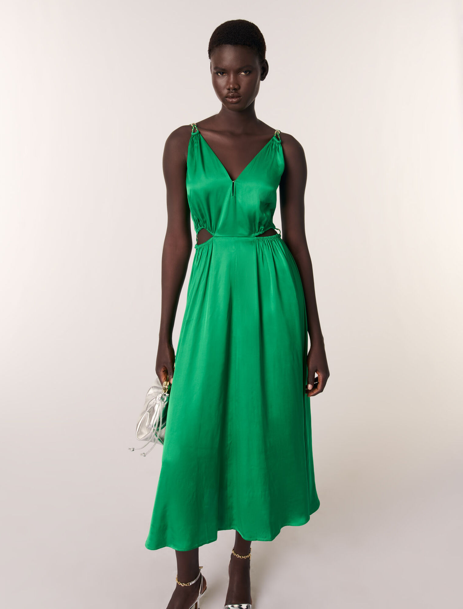 Vestido largo de rasete