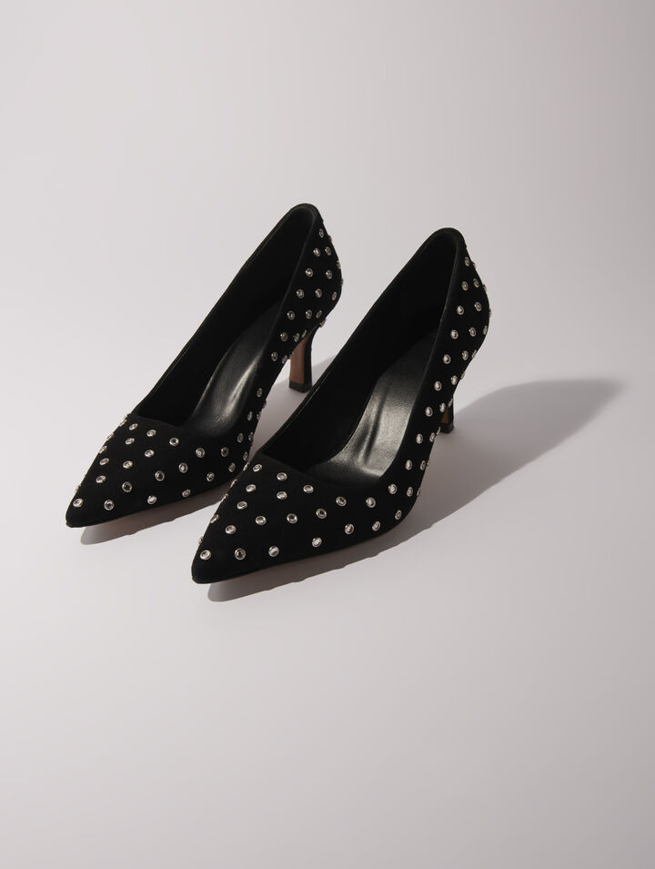 Tacones de punta fina con strass