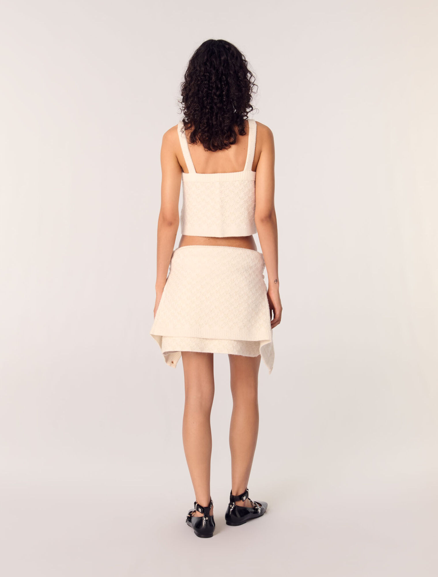 Top corto de punto efecto tweed