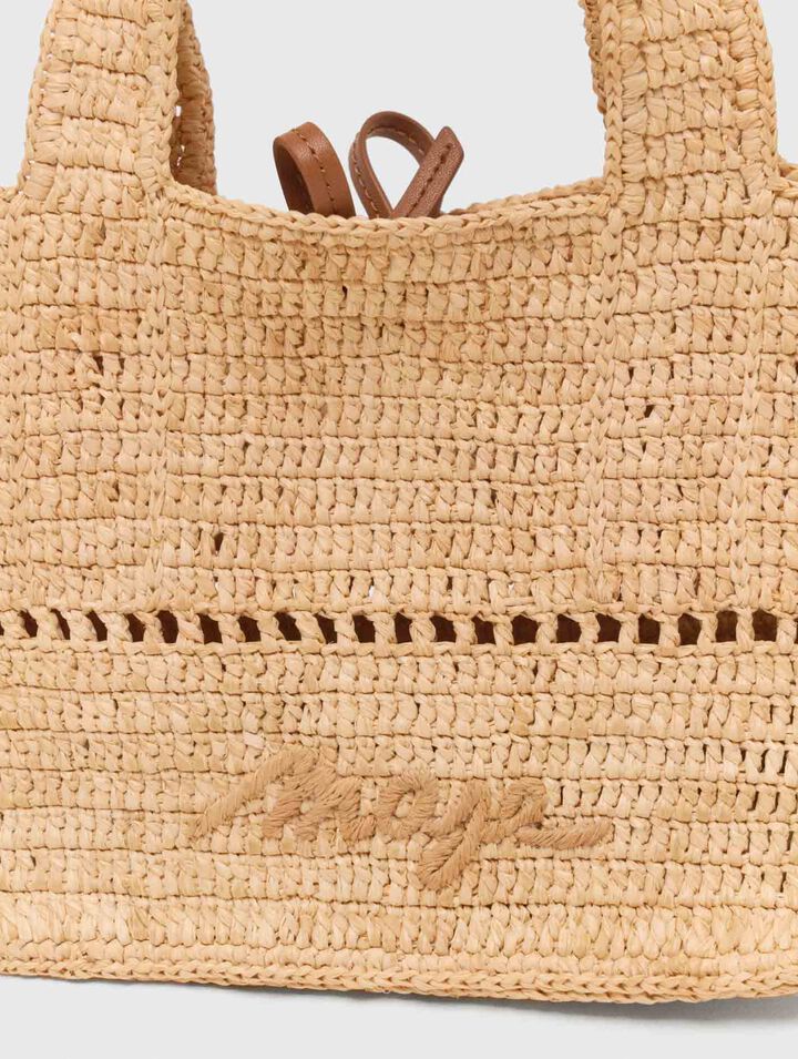 Minibolso cabás en rafia natural