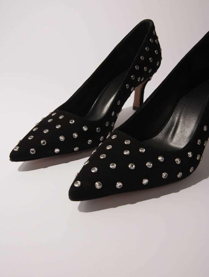 Tacones de punta fina con strass