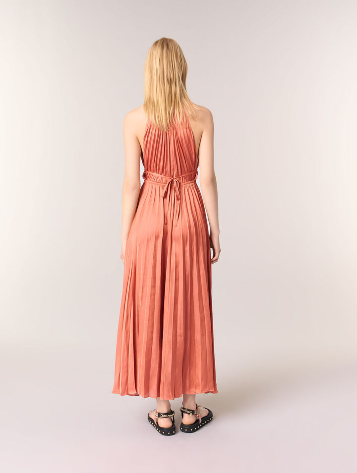 Vestido largo plisado